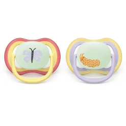 Fopspeen silicone Ultra Air Night 0-6m 2stks Mix - Kleur willekeurig