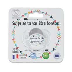 Fopspeen "Tonton" in silicone 0-6 maanden wit, fysiologisch met ventilatiegaatjes