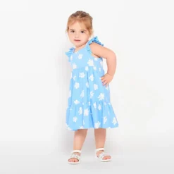 Gaas jurk met bloemenprint meisjes