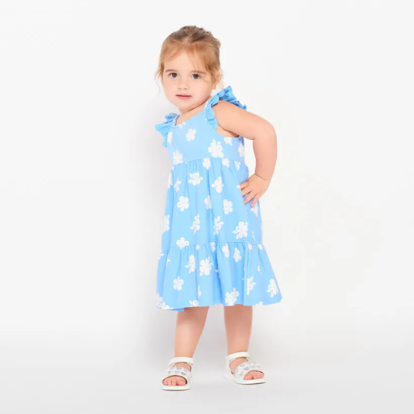 Gaas jurk met bloemenprint meisjes