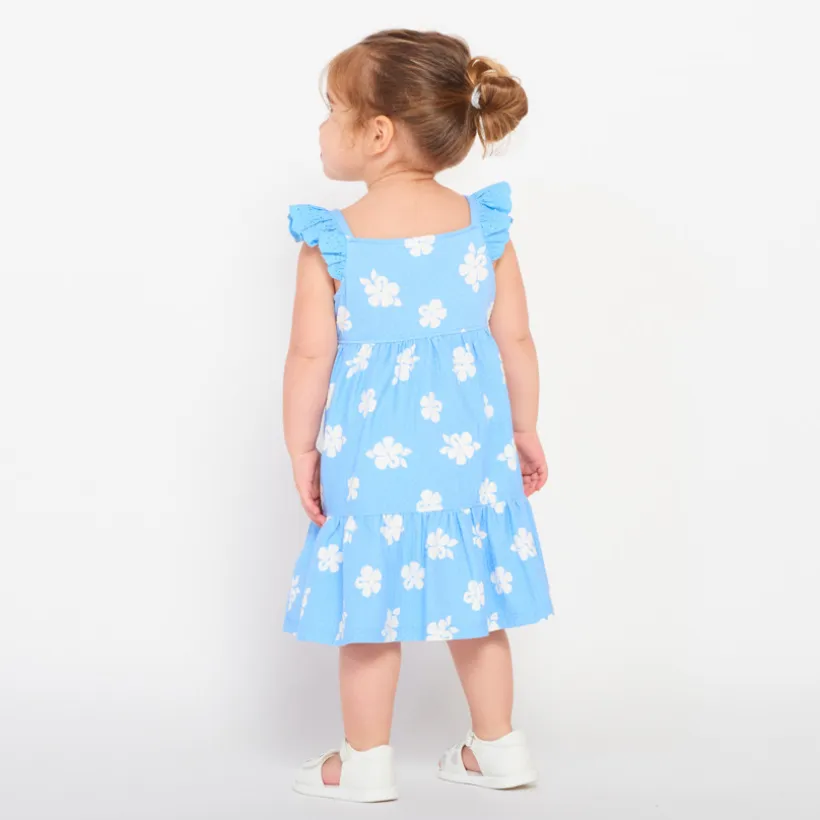 Gaas jurk met bloemenprint meisjes
