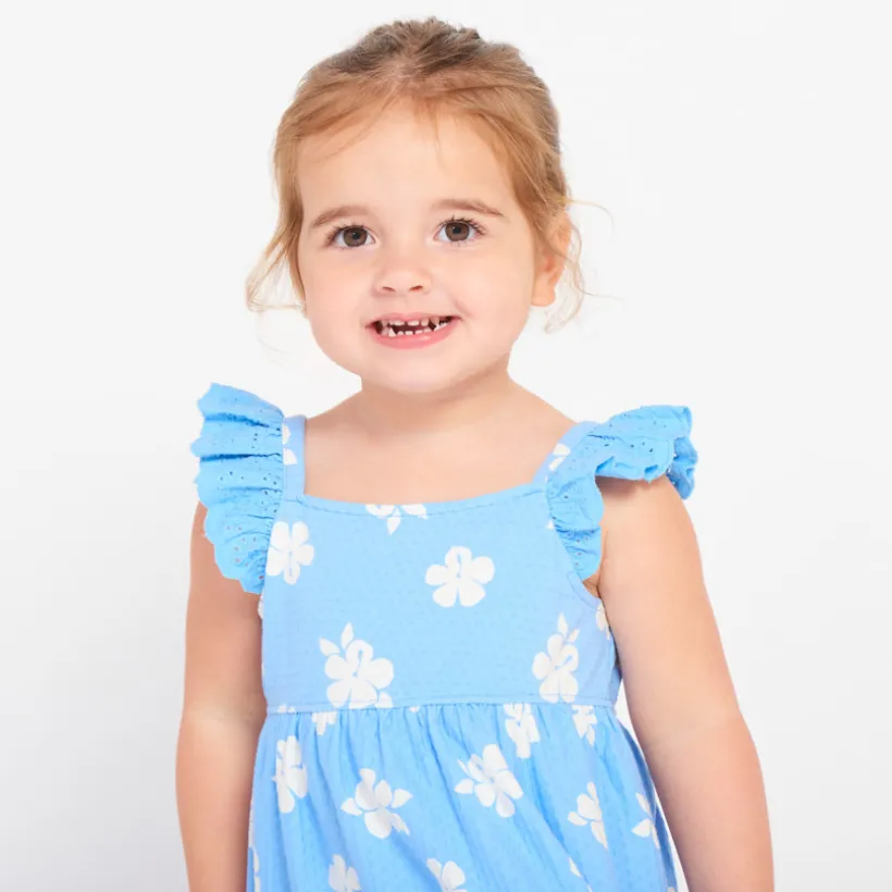 Gaas jurk met bloemenprint meisjes