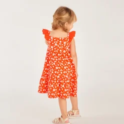 Gaas jurk met bloemenprint meisjes