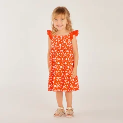 Gaas jurk met bloemenprint meisjes