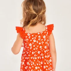 Gaas jurk met bloemenprint meisjes