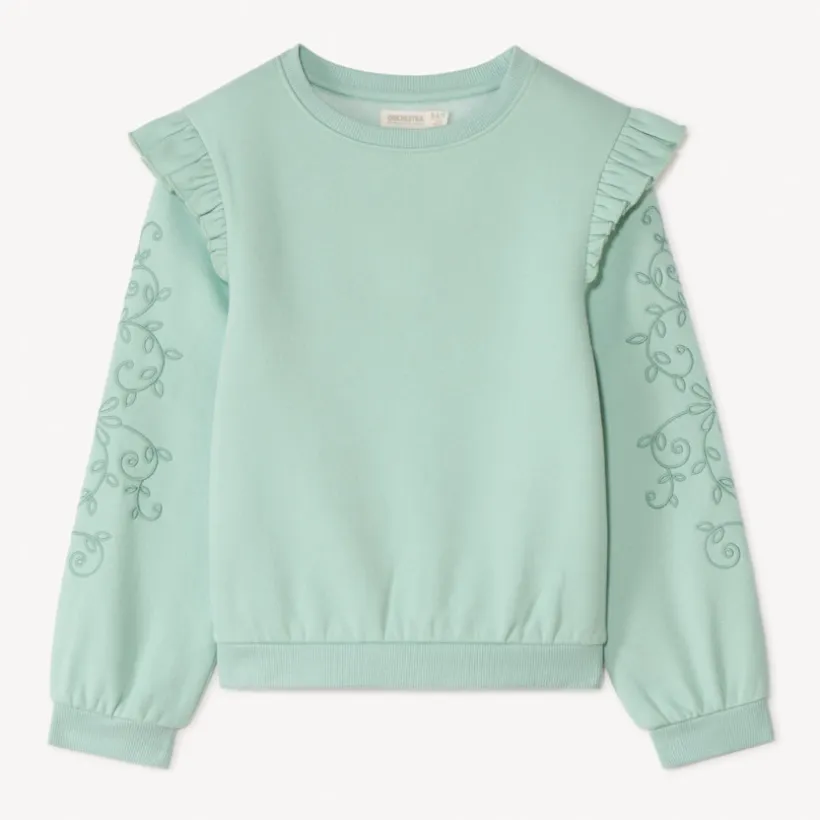 Geborduurde en volantachtige sweatstof meisjes
