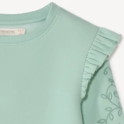 Geborduurde en volantachtige sweatstof meisjes