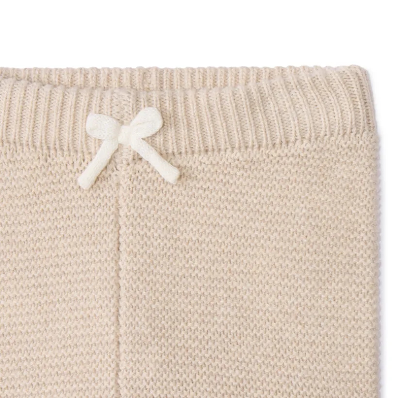Gebreid 2-delig babysetje met beer patch