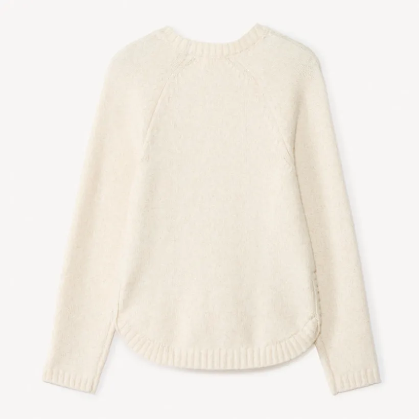 Gebreide effenkleurige trui met glinsterende gouden lurex meisjes
