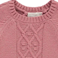 Gebreide effenkleurige trui met glinsterende gouden lurex meisjes