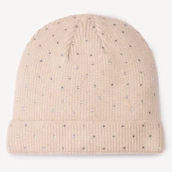 Gebreide effen muts met fantasie strass meisjes