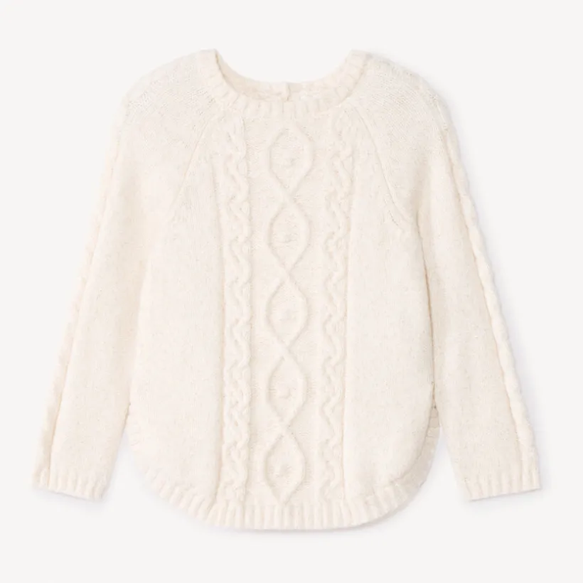 Gebreide effen ponchotruie voor babymeisje