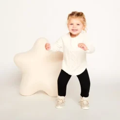 Gebreide effen ponchotruie voor babymeisje