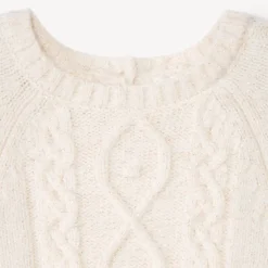 Gebreide effen ponchotruie voor babymeisje