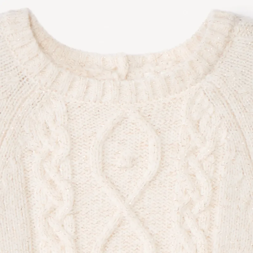Gebreide effen ponchotruie voor babymeisje