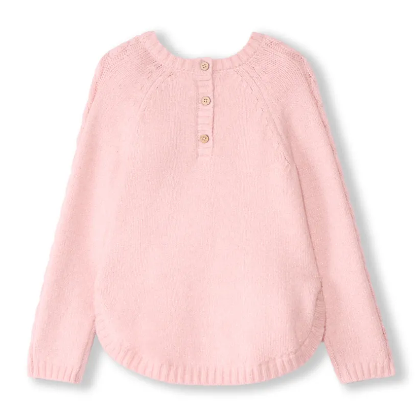 Gebreide effen ponchotruie voor babymeisje