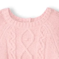 Gebreide effen ponchotruie voor babymeisje