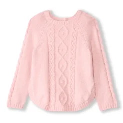 Gebreide effen ponchotruie voor babymeisje