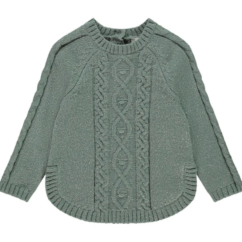 Gebreide effen ponchotruie voor babymeisje