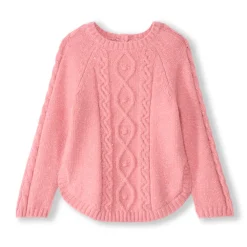 Gebreide effen ponchotruie voor babymeisje