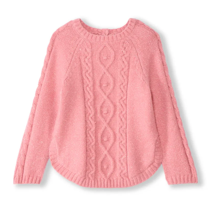 Gebreide effen ponchotruie voor babymeisje