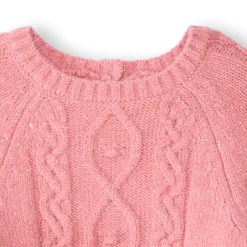 Gebreide effen ponchotruie voor babymeisje
