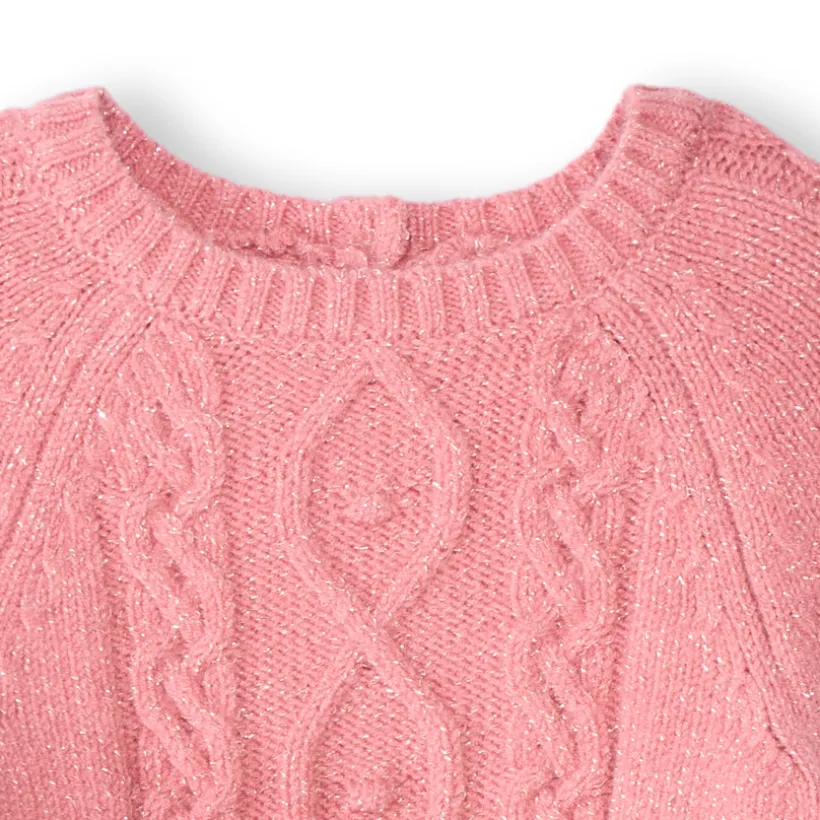 Gebreide effen ponchotruie voor babymeisje