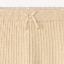Gebreide effen ribonderbroek met decoratieve strik meisjes