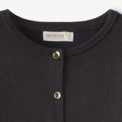 Gebreid effen vest met gegolfde boord meisjes