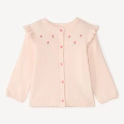 Gebreide gebloemde vest voor babymeisjes