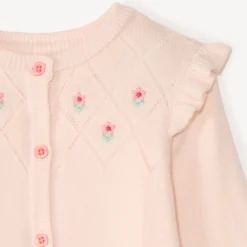 Gebreide gebloemde vest voor babymeisjes