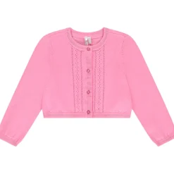 Gebreide gilet met lange mouwen en puntjes voor meisjes