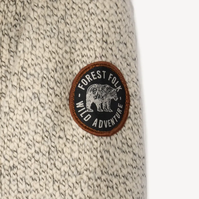 Gebreide hoodie met sherpa voering jongens