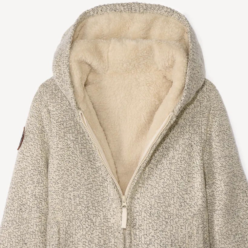 Gebreide hoodie met sherpa voering jongens