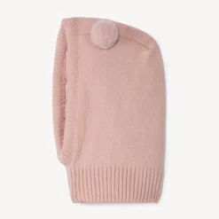 Gebreide jerseykap met nepbontpompons en sherpavoering meisjes