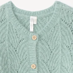 Gebreide meisjes vest met fantasiedetails