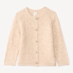 Gebreide meisjes vest met fantasiedetails