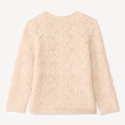 Gebreide meisjes vest met fantasiedetails