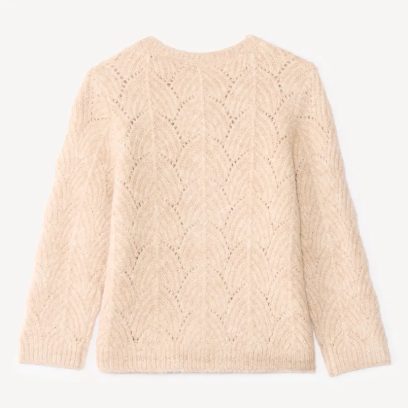 Gebreide meisjes vest met fantasiedetails