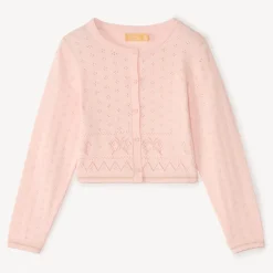 Gebreide meisjes vest met lange mouwen