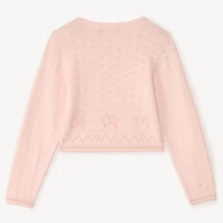 Gebreide meisjes vest met lange mouwen