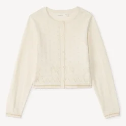 Gebreide meisjes vest met lange mouwen
