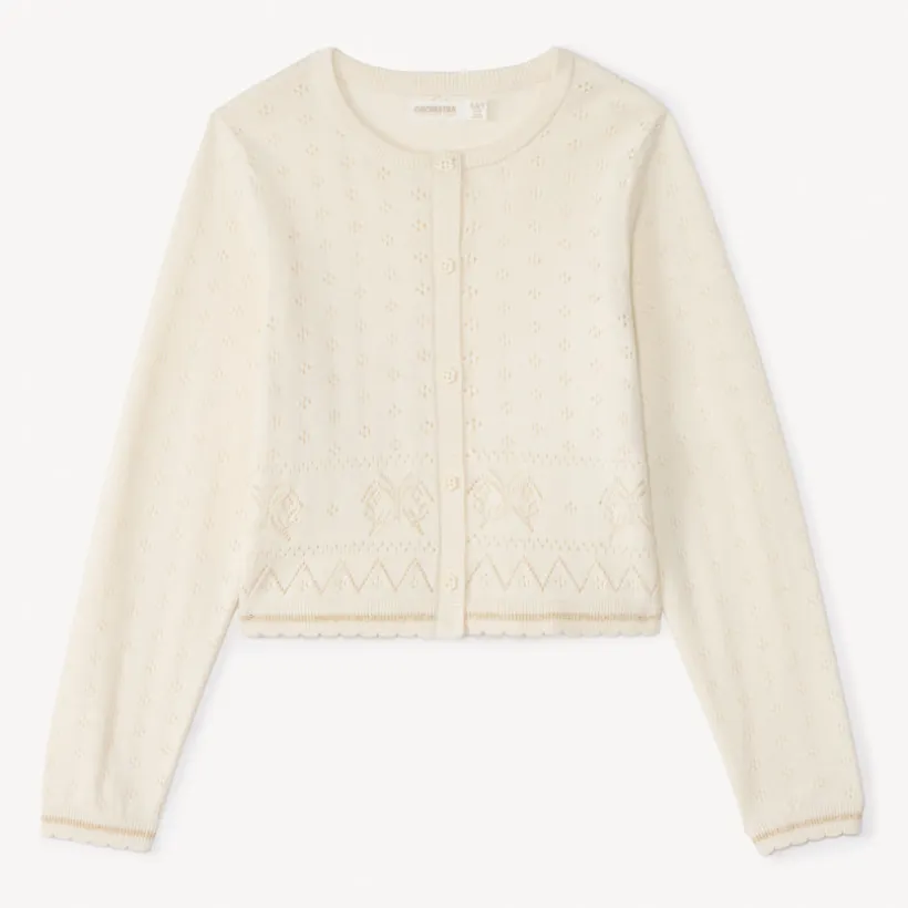 Gebreide meisjes vest met lange mouwen