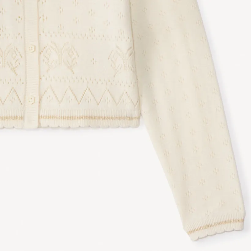 Gebreide meisjes vest met lange mouwen