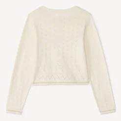 Gebreide meisjes vest met lange mouwen