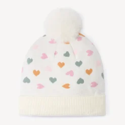 Gebreide muts met sherpa voering en fantasieprint meisjes