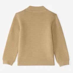Gebreide ottomanzipperjack voor babyjongens