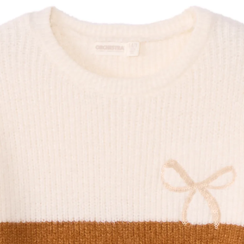 Gebreide oversize trui met colour block effect meisjes