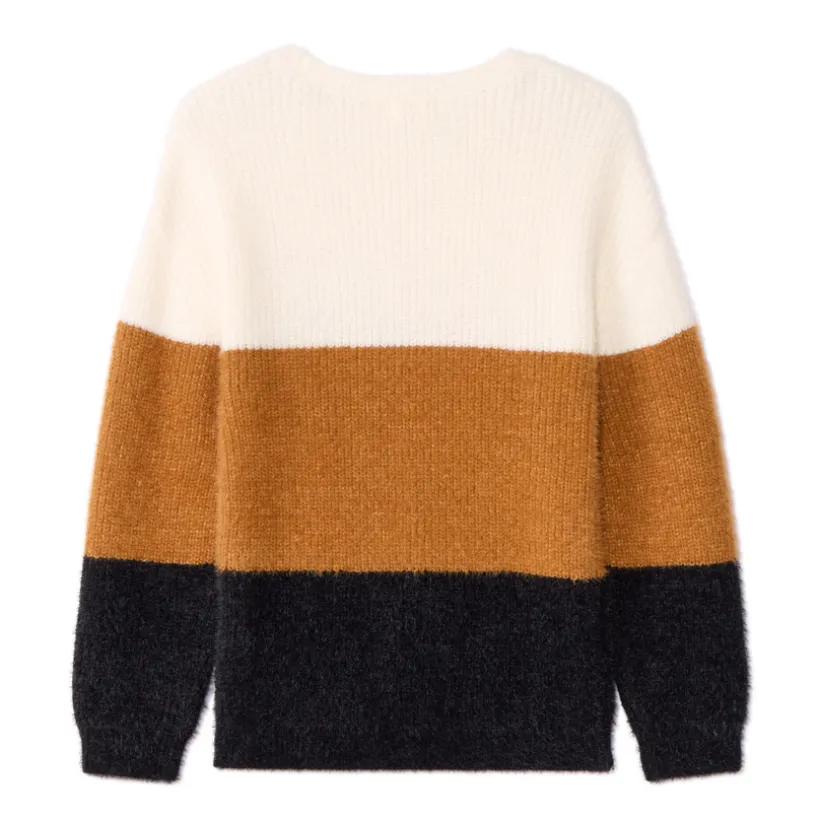 Gebreide oversize trui met colour block effect meisjes