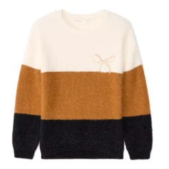 Gebreide oversize trui met colour block effect meisjes